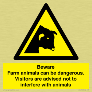 Beware Farm animals can be dangerous. Visitors are advised not to interfere with animals